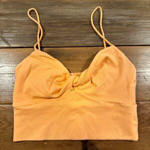 ANWND Strappy Orange Tie Front Crop Top Size M/L